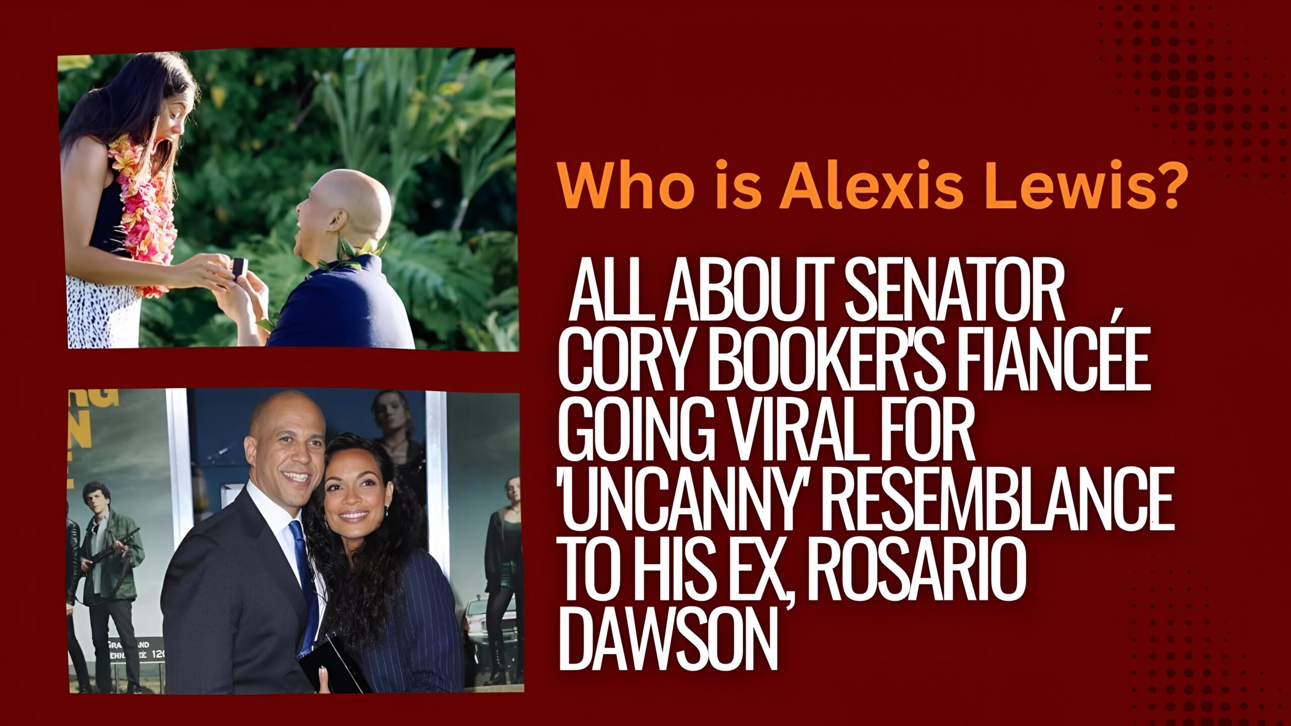 Who is Alexis Lewis? All about Senator Cory Booker's fiancée going viral for 'uncanny' resemblance to his ex, Rosario Dawson